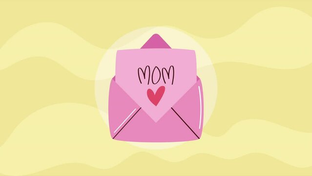 heart love in mom letter animation