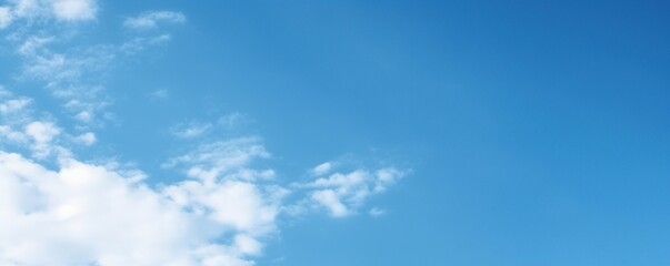 Obraz premium Blue sky with clouds simple background, Generative AI