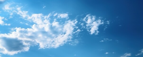 Obraz na płótnie Canvas Blue sky with clouds simple background, Generative AI