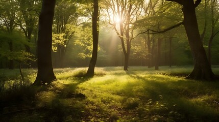 Naklejka premium A serene image of a forest glade