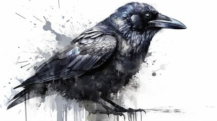 Fototapeta premium Black Raven. Generative AI 
