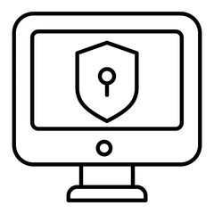 Hardware Security Thin Line Icon