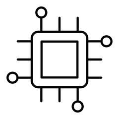 Processor Unit Thin Line Icon