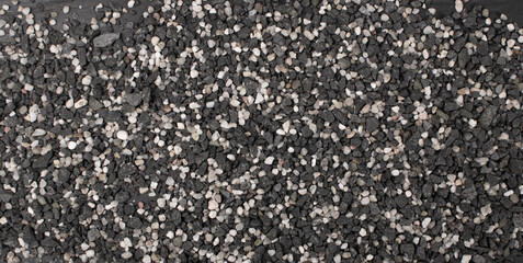 Gravel Pieces Mix Texture Background, Grey Coarse Sand Pattern, Granular Stones Mockup, Grit Sand