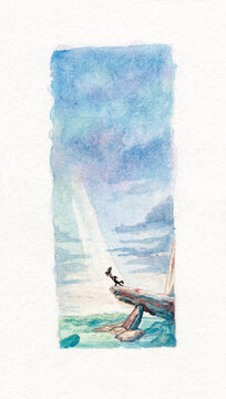 Nascimento do Rei - Aquarela
