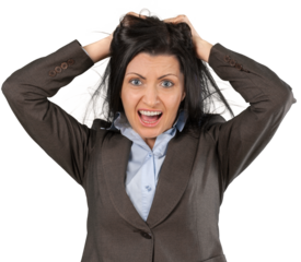 Portrait of Bussinesswoman with Hands in Hair