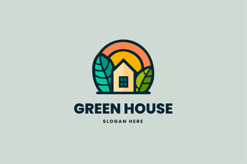 green house, outdoor logo, leaves and nature