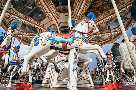 Carousel horses in Sopot Poland fair