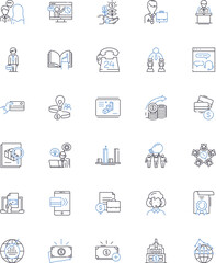 High and Low line icons collection. Elevation, Altitude, Apex, Nadir, Summit, Base, Depth vector and linear illustration. Trough,Maximum,Minimum outline signs set