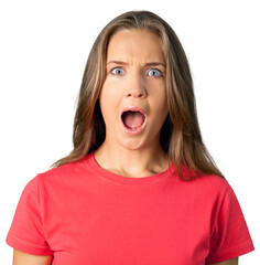 Portrait of a Surprised Young Woman