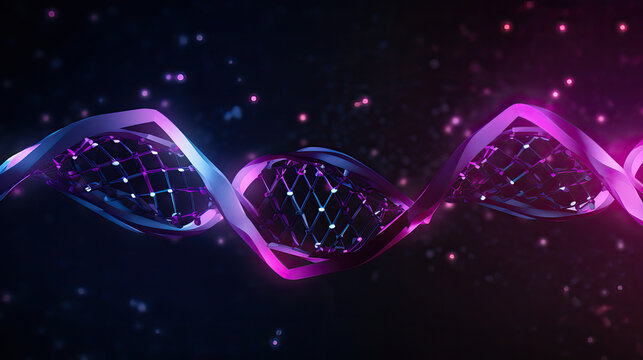 Abstrakte Darstellung einer DNA(deoxyribonucleic acid)-Doppelhelix (Generative AI)