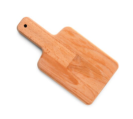 Wooden kitchen board isolated on white background