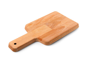 Wooden kitchen board isolated on white background