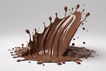respingo de chocolate ou cacau com traçado de recorte. ilustração 3D