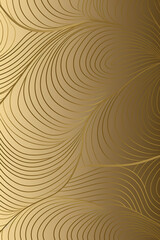 elemento de design vetorial: fundo dourado de linha ondulada, padr&atilde;o