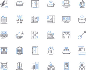 Advertising strategy line icons collection. Branding, Marketing, Promotion, Campaign, Communication, Targeting, Measuring vector and linear illustration. Innovation,Creative,Audience outline signs set