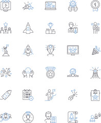 Accomplished pros line icons collection. Adept, Skilled, Competent, Proficient, Experienced, Capable, Accomplished vector and linear illustration. Successful,Seasd,Achiever outline signs set