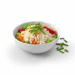 Rice dish with vegetables, Generative AI