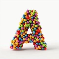 Letter A made with balls, Generative AI