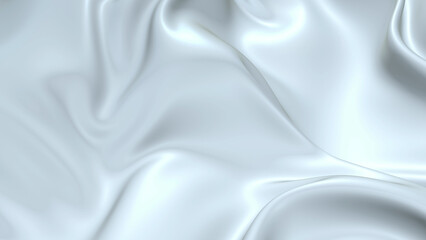 Obraz premium 3D render beautiful folds of white silk in full screen, like a beautiful clean fabric background. Simple soft background with smooth folds like waves on a liquid surface. 117