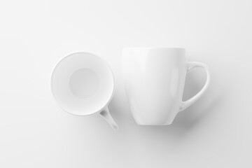 Ceramic Mug Cup For Coffee Tea White Blank 3D Rendering Mockup