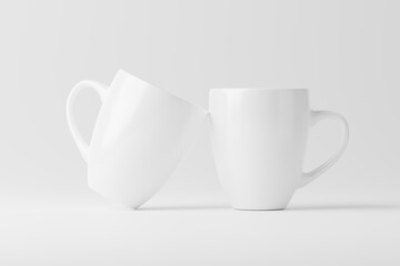 Ceramic Mug Cup For Coffee Tea White Blank 3D Rendering Mockup