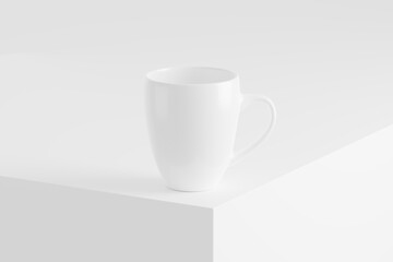 Ceramic Mug Cup For Coffee Tea White Blank 3D Rendering Mockup