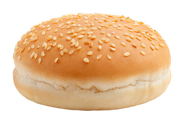 Hamburger bun, bread, isolated on white background, full depth of field