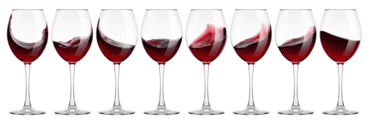 Foto op Plexiglas red Wine in glass isolated on white background, full depth of field © grey