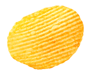 potato chips isolated on white background, full depth of field