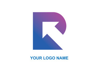 Letter R Arrow Logo Design Vector