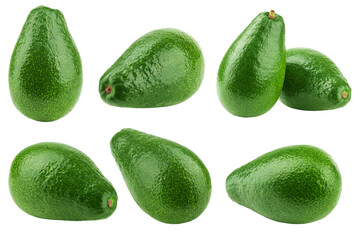 avocado isolated on white background, full depth of field
