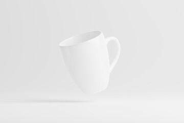 Ceramic Mug Cup For Coffee Tea White Blank 3D Rendering Mockup