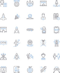 Affluence line icons collection. Prosperity, Wealth, Abundance, Opulence, Riches, Luxury, Extravagance vector and linear illustration. Affluenza,Comfort,Plenty outline signs set