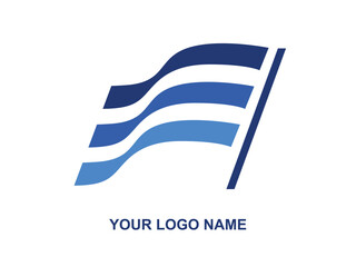 logo flag modern and minimals concept with wave style