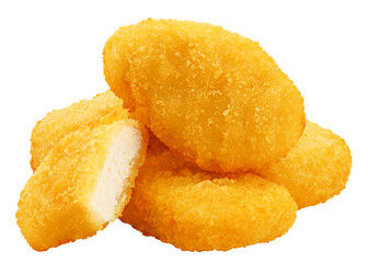 Nugget isolated on white background, full depth of field