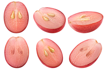 Red grape, isolated on white background, full depth of field