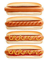 HOT DOG isolated on white background, full depth of field