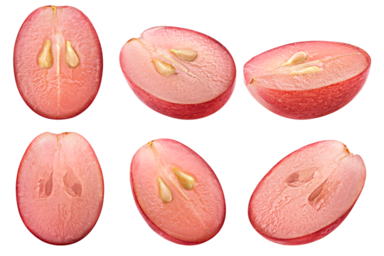 Red grape, isolated on white background, full depth of field