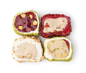 Tasty Turkish Delight isolated on white background