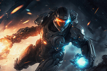 a futuristic space solider, Generative AI