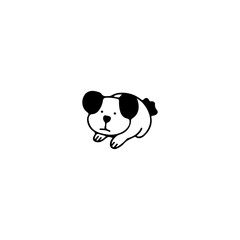 cute dog doodle illustration vector