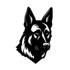 German Shepherd Logo Monochrome Design Style
