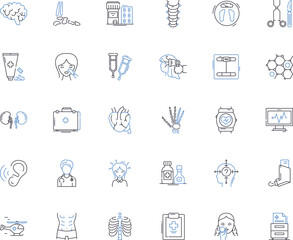 Vigor line icons collection. Strength, Energy, Vitality, Robustness, Stamina, Vigilance, Pep vector and linear illustration. Force,Zeal,Intensity outline signs set