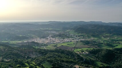 abbaye et église au sommet du monte toro sur l'île de Minorque aux baléares (Espagne)