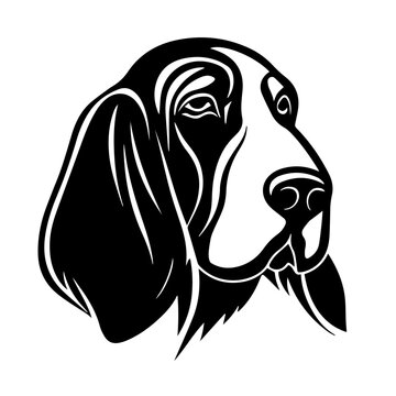 Basset Hound Logo Monochrome Design Style
