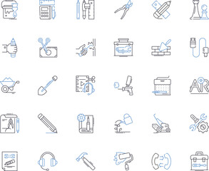 Environmental sustainability line icons collection. Green, Renewable, Composting, Recycling, Conservation, Eco-friendly, Biodiversity vector and linear illustration. Water,Landscaping,Carbon outline