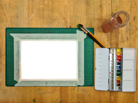 Zeichnen / Mock up / Mockup / Isolated / Isoliert / Malen / Bild / Bilder / Gemälde / Gezeichnet / Zeichnung / Stifte / Pinsel / Geodreieck / Zeichenunterlage / Unterlage 