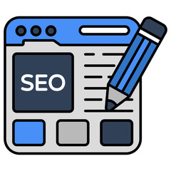 Unique design icon of seo diary