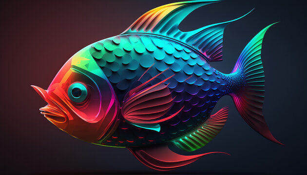 Exotic Tropical Fish Gradient AI Generated image